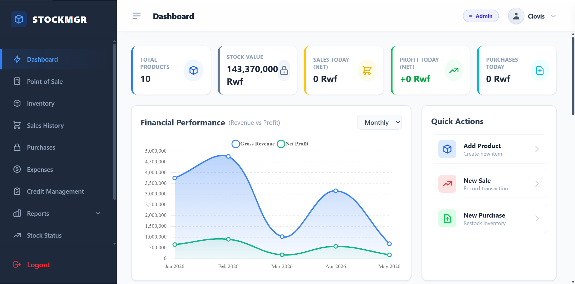 Vendora SaaS Dashboard Interface